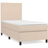 Image de vidaXL Lit Boxspring avec matelas Cappuccino-Brun 90x190cm simili-cuir