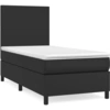 Image de vidaXL Lit boxspring avec matelas noir 90x200 cm similicuir