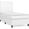 Image de vidaXL Lit boxspring avec matelas blanc 100x200 cm similicuir