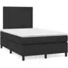 Image de vidaXL Lit boxspring avec matelas noir 120x200 cm similicuir