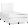 Image de vidaXL Lit boxspring avec matelas blanc 120x200 cm similicuir