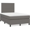 Image de vidaXL Lit Boxspring avec matelas Gris 120x200 cm Similicuir