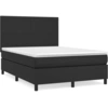 Image de vidaXL Lit boxspring avec matelas noir 140x200 cm similicuir