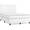 Image de vidaXL Lit boxspring avec matelas blanc 140x200 cm similicuir