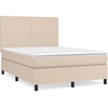 Image de vidaXL Lit Boxspring Matelas Marron Cappuccino 140x200cm Similicuir