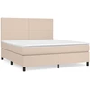 Image de vidaXL Lit boxspring matelas cappuccino brun 180x200 cm similicuir