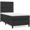Image de vidaXL Lit boxspring avec matelas noir 100x200 cm similicuir