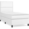 Image de vidaXL Lit boxspring avec matelas blanc 100x200 cm similicuir