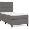 Image de vidaXL Lit boxspring avec matelas Gris 100x200 cm similicuir