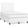 Image de vidaXL Lit boxspring avec matelas blanc 120x200 cm similicuir