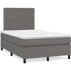Image de vidaXL Lit Boxspring avec matelas Gris 120x200 cm Similicuir
