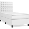 Image de vidaXL Lit boxspring avec matelas blanc 90x200 cm similicuir
