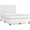 Image de vidaXL Lit boxspring avec matelas blanc 140x200 cm similicuir