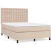 Image de vidaXL Lit Boxspring Matelas Marron Cappuccino 140x200cm Similicuir