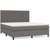 Image de vidaXL Lit boxspring avec matelas Gris 160x200 cm simili-cuir