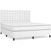 Image de vidaXL Lit boxspring avec matelas blanc 180x200 cm similicuir