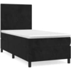 Image de vidaXL Lit boxspring avec matelas noir 80x200 cm velours