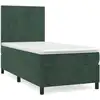 Image de vidaXL Lit boxspring avec matelas vert foncé 100x200 cm velours