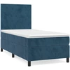 Image de vidaXL Lit boxspring avec matelas bleu foncé 100x200 cm velours
