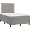 Image de vidaXL Lit boxspring avec matelas gris clair 120x200 cm velours
