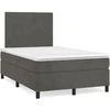 Image de vidaXL Lit boxspring avec matelas gris foncé 120x200 cm velours