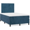 Image de vidaXL Lit boxspring avec matelas bleu fonc © 120x200 cm velours