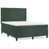 Image de vidaXL Lit boxspring avec matelas vert foncé 140x190 cm velours