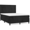 Image de vidaXL Lit boxspring avec matelas noir 140x200 cm velours