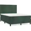 Image de vidaXL Lit boxspring avec matelas vert foncé 140x200 cm velours