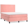 Image de vidaXL Lit boxspring avec matelas rose 140x200 cm velours