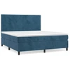 Image de vidaXL Lit boxspring avec matelas bleu foncé 160x200 cm velours