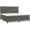 Image de vidaXL Lit boxspring avec matelas gris foncé 200x200 cm velours