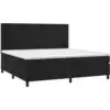 Image de vidaXL Lit boxspring avec matelas noir 200x200 cm velours
