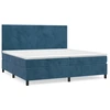 Image de vidaXL Lit boxspring avec matelas bleu foncé 200x200 cm velours