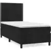 Image de vidaXL Lit boxspring avec matelas noir 90x200 cm velours