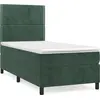Image de vidaXL Lit boxspring avec matelas vert foncé 90x200 cm velours