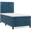 Image de vidaXL Lit boxspring avec matelas bleu foncé 100x200 cm velours