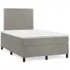 Image de vidaXL Lit boxspring avec matelas gris clair 120x200 cm velours