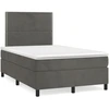 Image de vidaXL Lit boxspring avec matelas gris fonc © 120x200 cm velours