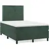 Image de vidaXL Lit boxspring avec matelas vert foncé 120x200 cm velours