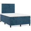Image de vidaXL Lit boxspring avec matelas bleu foncé 120x200 cm velours