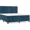 Image de vidaXL Lit boxspring avec matelas bleu fonc © 160x200 cm velours