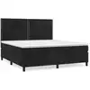 Image de vidaXL Lit boxspring avec matelas noir 180x200 cm velours