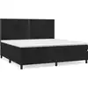 Image de vidaXL Lit boxspring avec matelas noir 200x200 cm velours