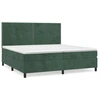Image de vidaXL Lit boxspring avec matelas vert foncé 200x200 cm velours