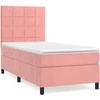 Image de vidaXL Lit boxspring avec matelas rose 80x200 cm velours