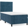 Image de vidaXL Lit boxspring avec matelas bleu foncé 90x190 cm velours