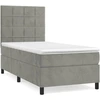 Image de vidaXL Lit boxspring avec matelas gris clair 90x200 cm velours
