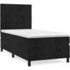 Image de vidaXL Lit boxspring avec matelas noir 90x200 cm velours