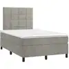 Image de vidaXL Lit boxspring avec matelas gris clair 120x200 cm velours